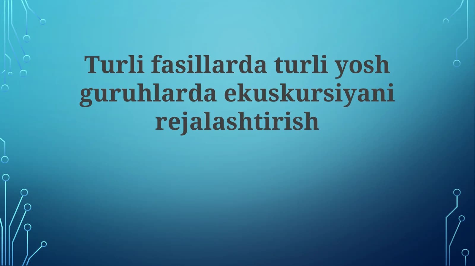 Turli fasilalarda turli yosh guruhlarda ekus kursiyanlarni rejalaştirish