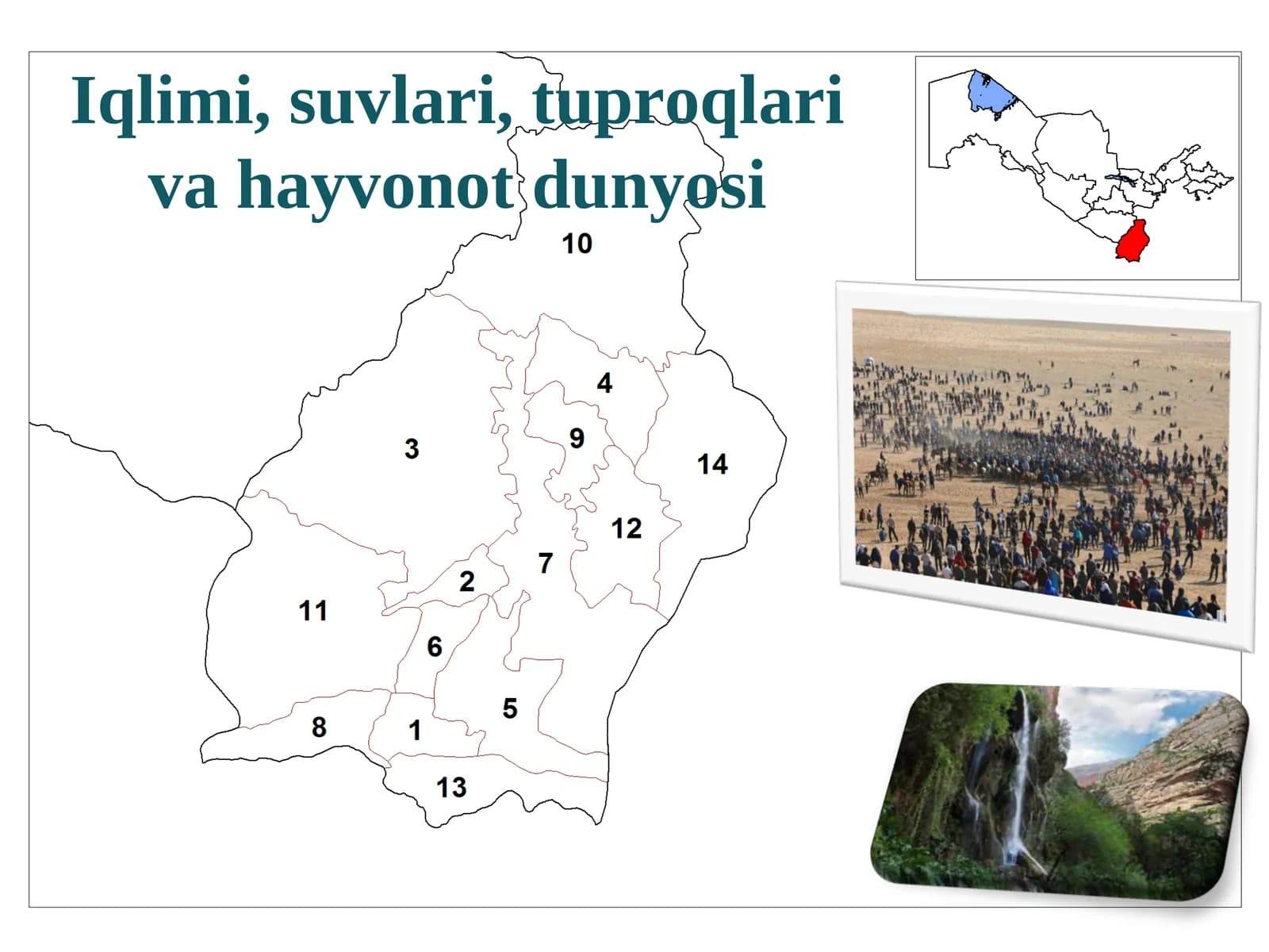 Iqlimi, suvlari, tuproqlari va hayvonot dunyosi
