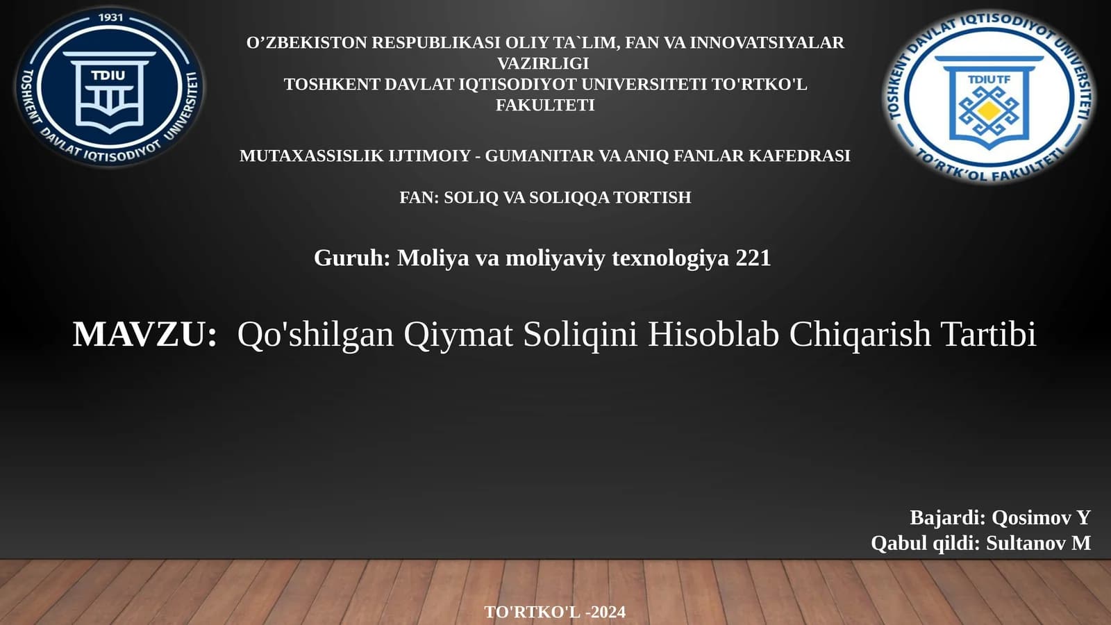 Qo'shilgan Qiymat Soliqini Hisoblab Chiqarish Tartibi