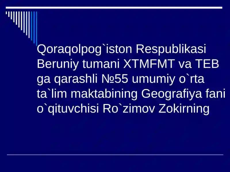 TA`LIM SIFATINI OSHIRMOQCHI BO`LGAN ISHLARI TAQDIMOTI