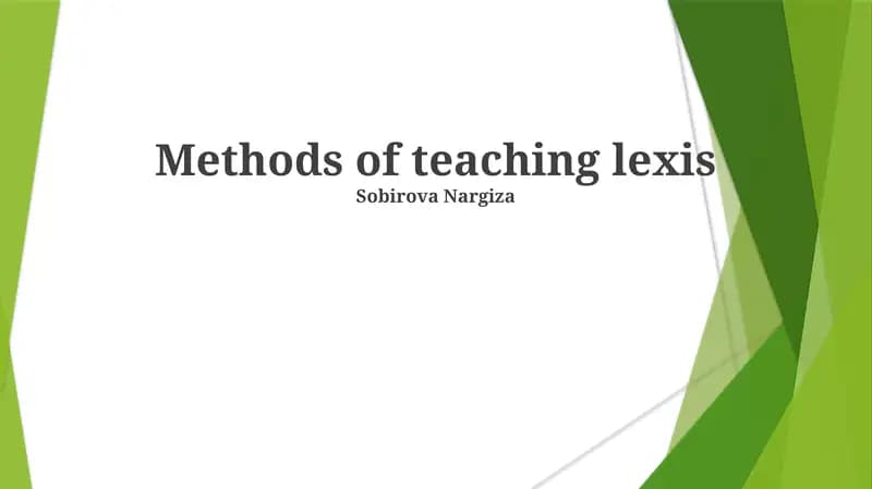 Methods of teaching lexis
