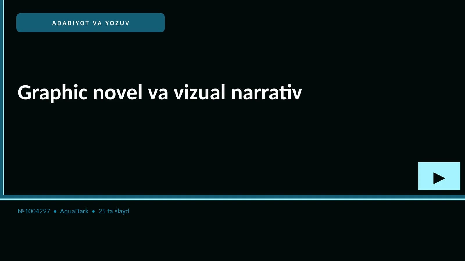 ADABIYOT VA YOZUV Graphic novel va vizual narrativ