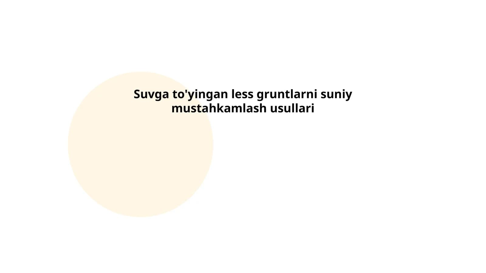 Suvga to'yingan less gruntlarni suniy mustahkamlash usullari