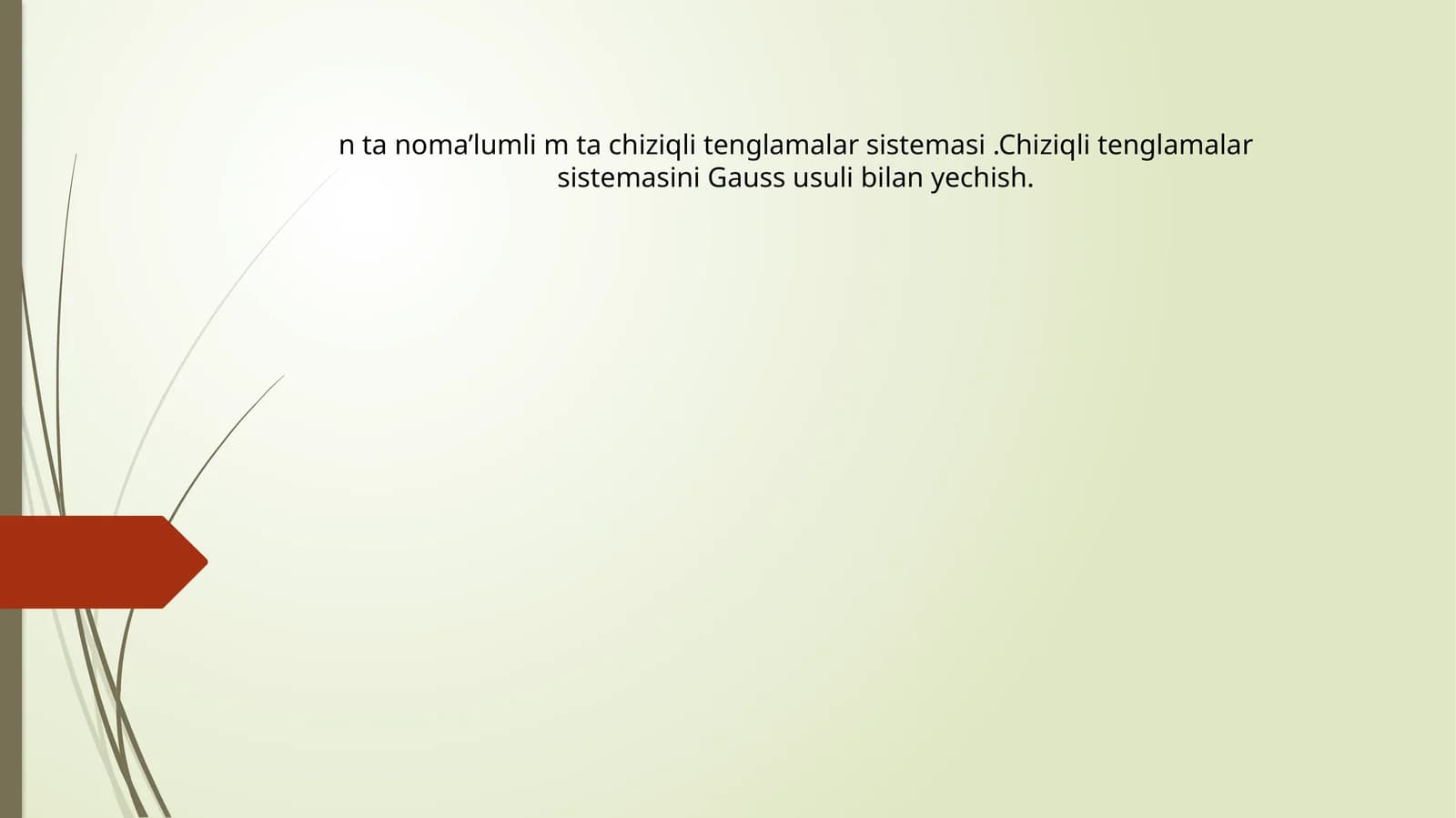 Chiziqli tenglamalar sistemasi