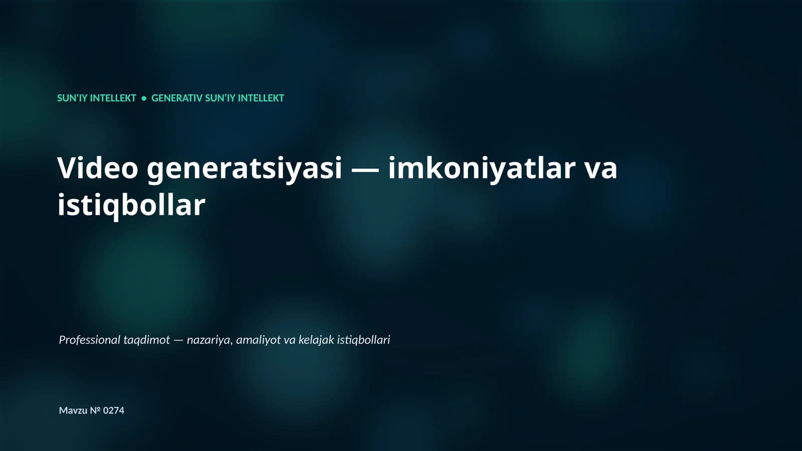 Generativ SUN'IY INTELLEKT