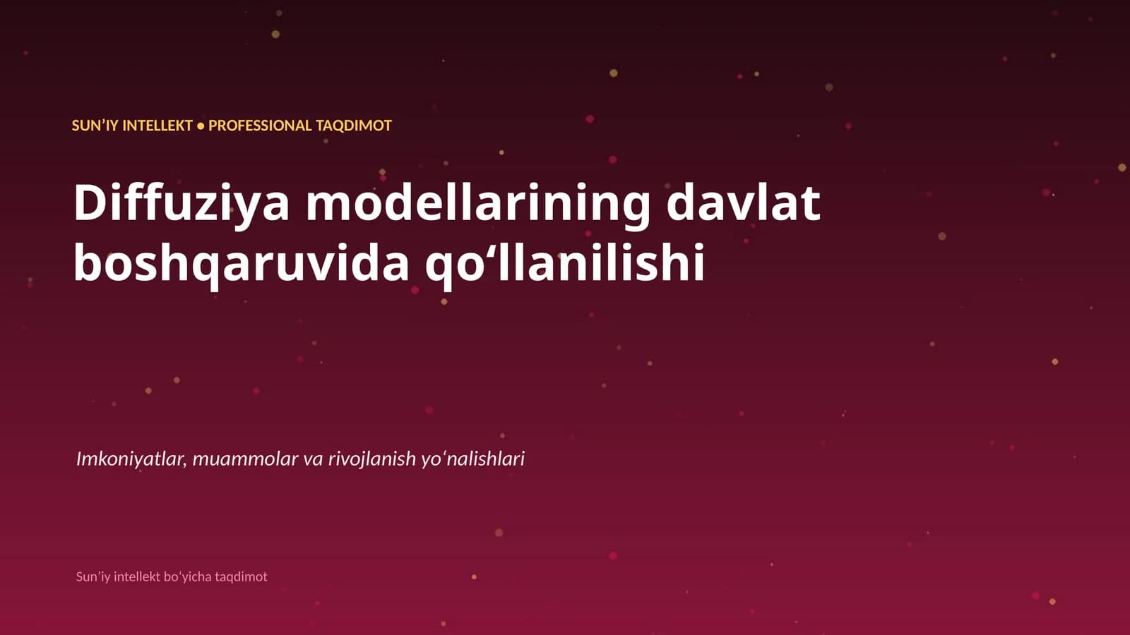 Diffuziya modellarining davlat boshqaruvida qoʻllanilishi
