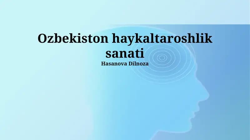 Oʻzbekiston haykaltaroshlik sanati