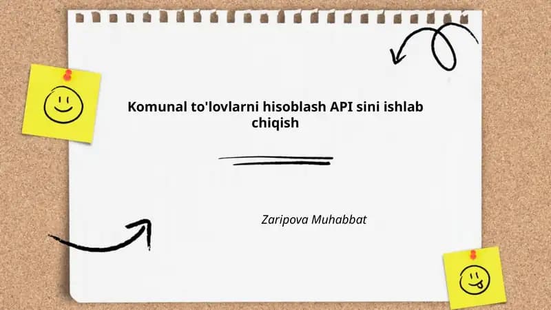 Komunal to'lovlarni hisoblash API sini ishlab chiqish