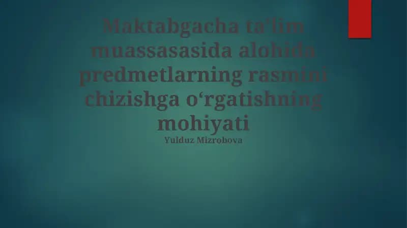 Materiallar va Resurslarni Tadqiq qilish