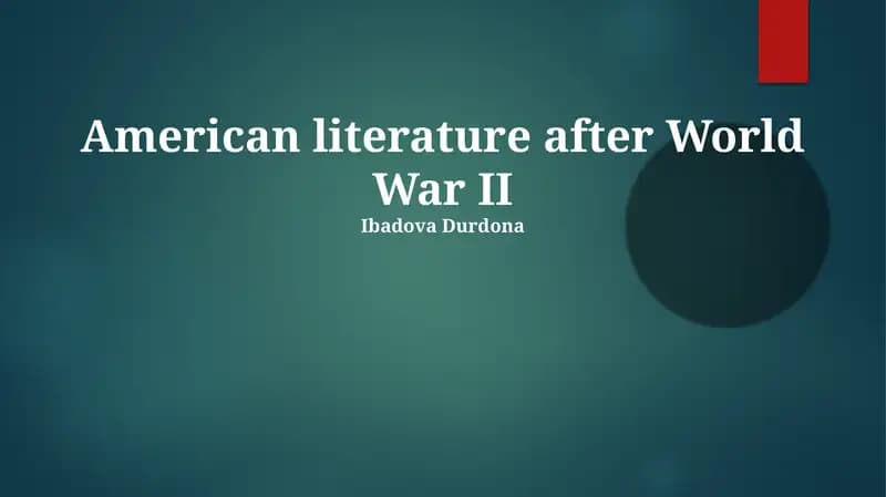 American literature after World War II