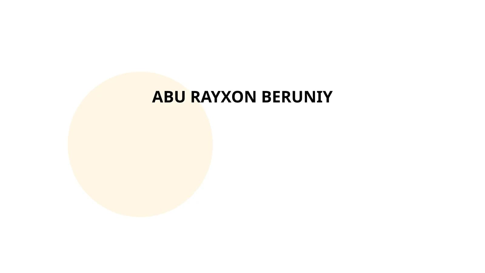 ABU RAYXON BERUNIY