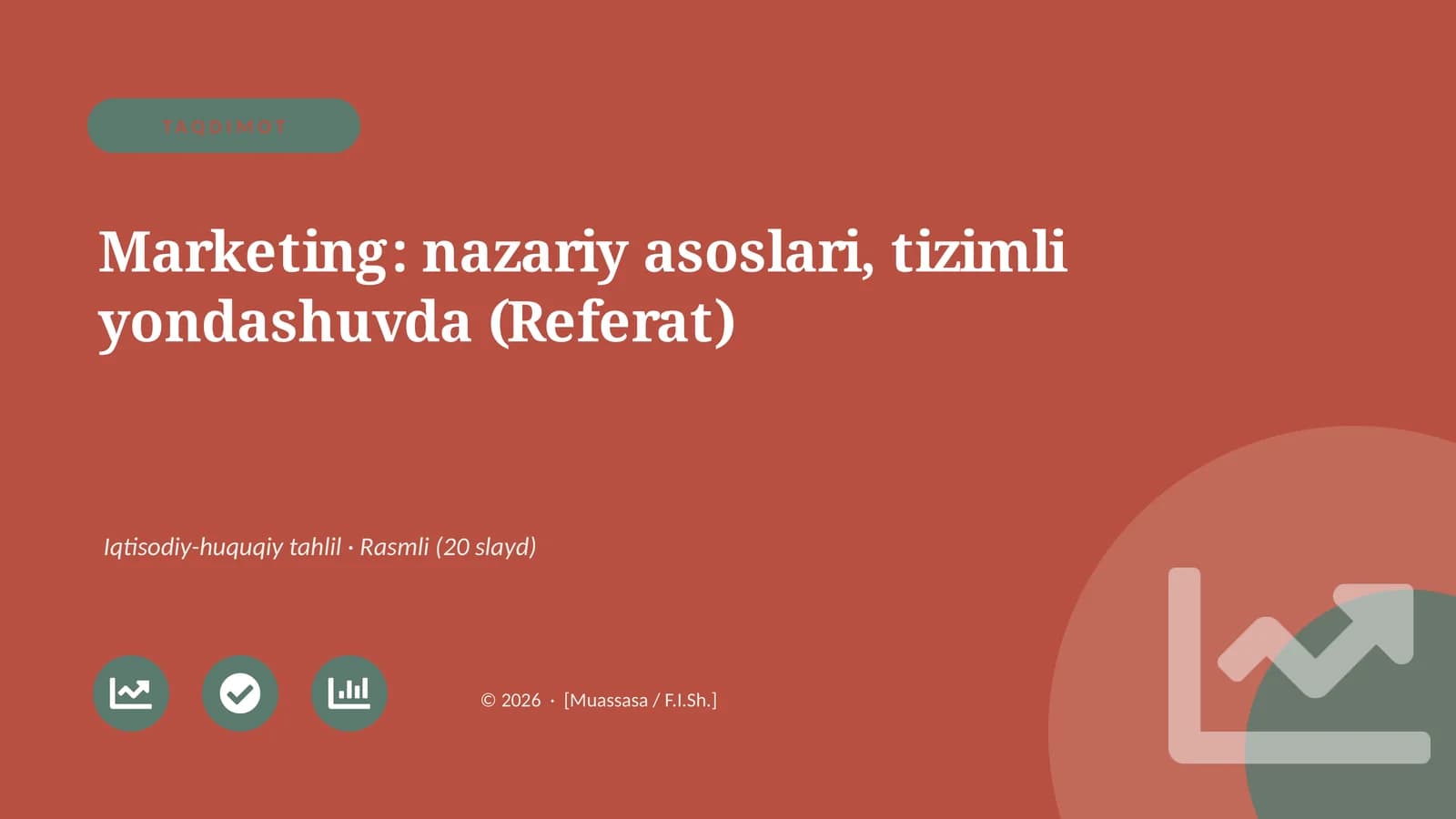 Marketing: nazariy asoslari, tizimli yondashuvda (Referat)