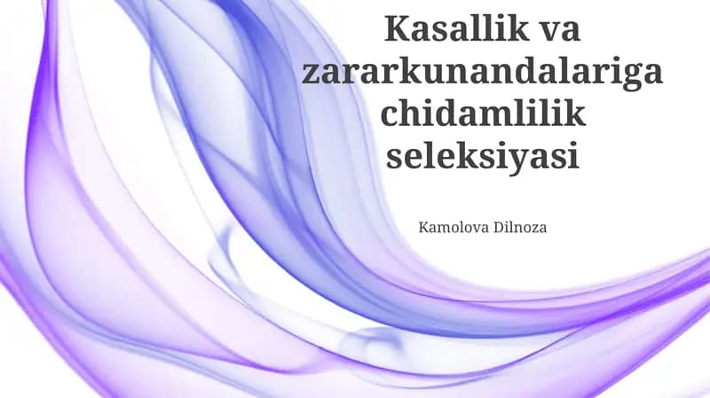 Kasallik va zararkunandalariga chidamlilik seleksiyasi
