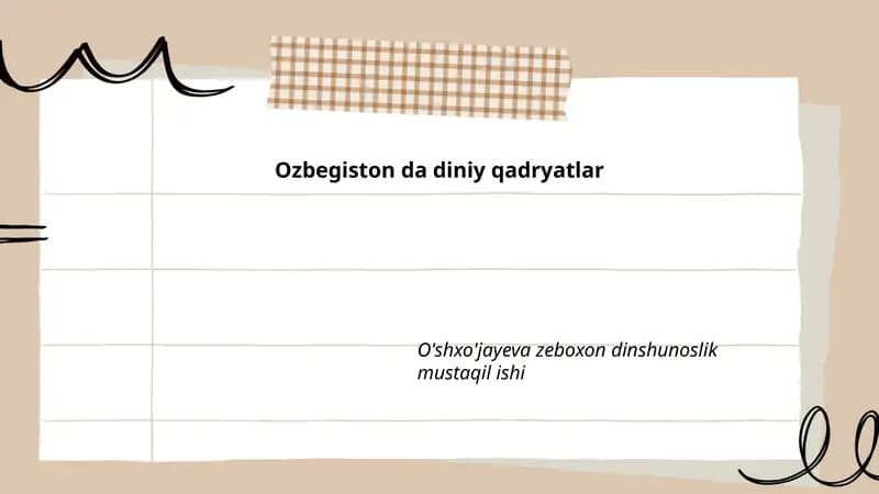 O'zbekistonda diniy qadriyatlarning tarixi