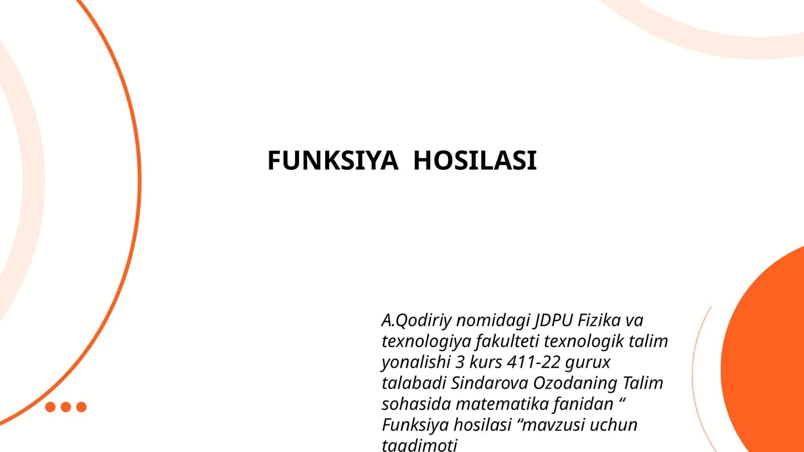 Funksiya hosilasi