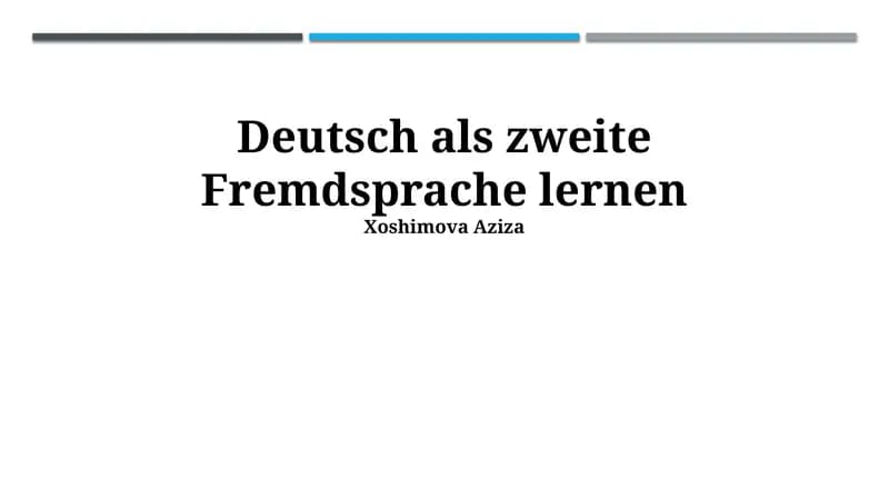 Deutsch als zweite Fremdsprache lernen