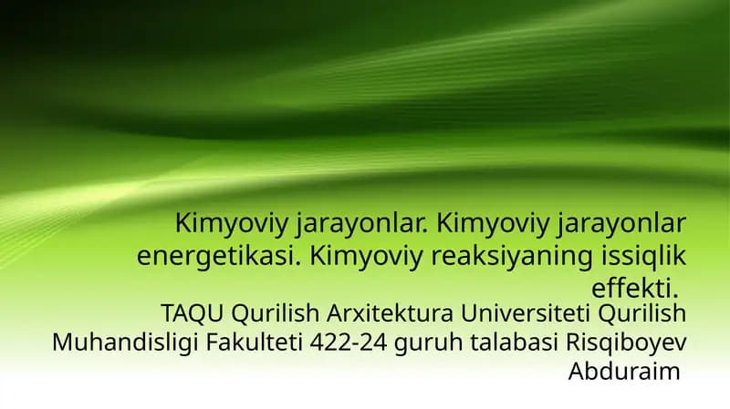 Kimyoviy jarayonlar