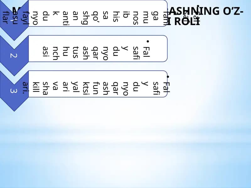 FALSAFIY DUNYOQARASHNING O’Z-O’ZINI ANGLASHDAGI ROLI
