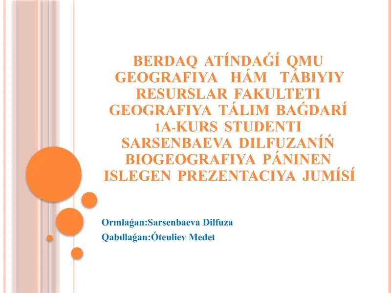 Biogeografiya páninen islegan prezentaciya