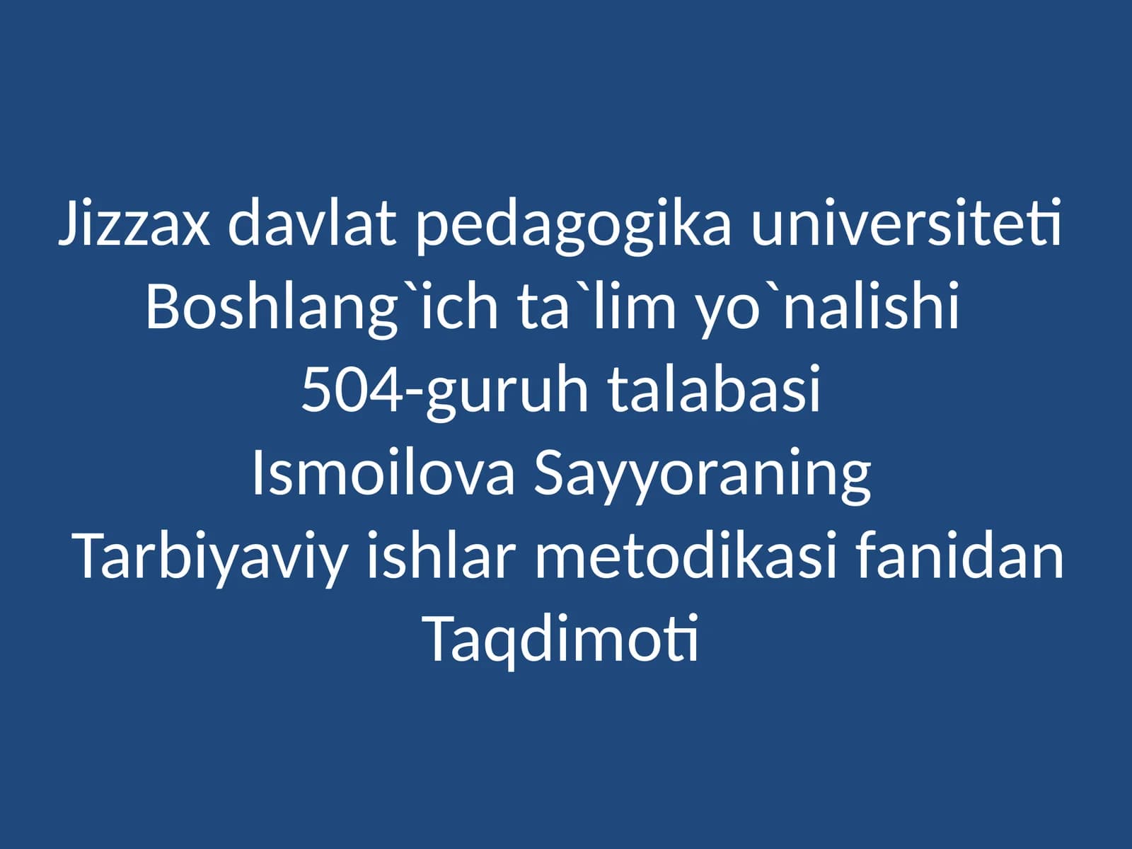 Turli yoshdagi bolalarni tarbiyalash