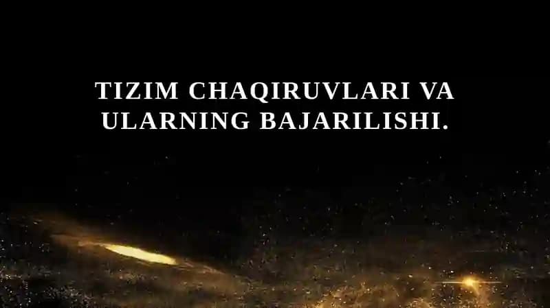Tizim chaqiruvlari va ularning bajarilishi