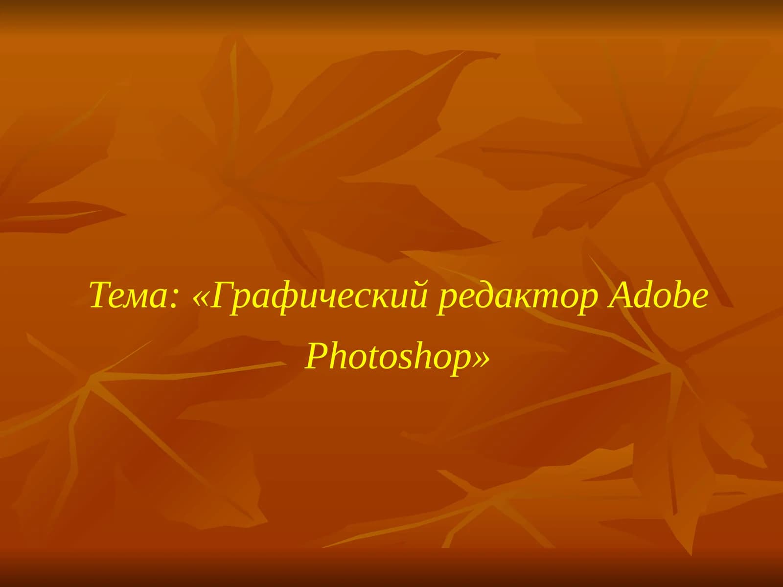 Графический редактор Adobe Photoshop