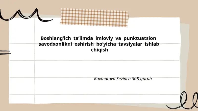 O‘quv dasturiga imlo va punktuatsiya kompetensiyalarini integratsiyalash