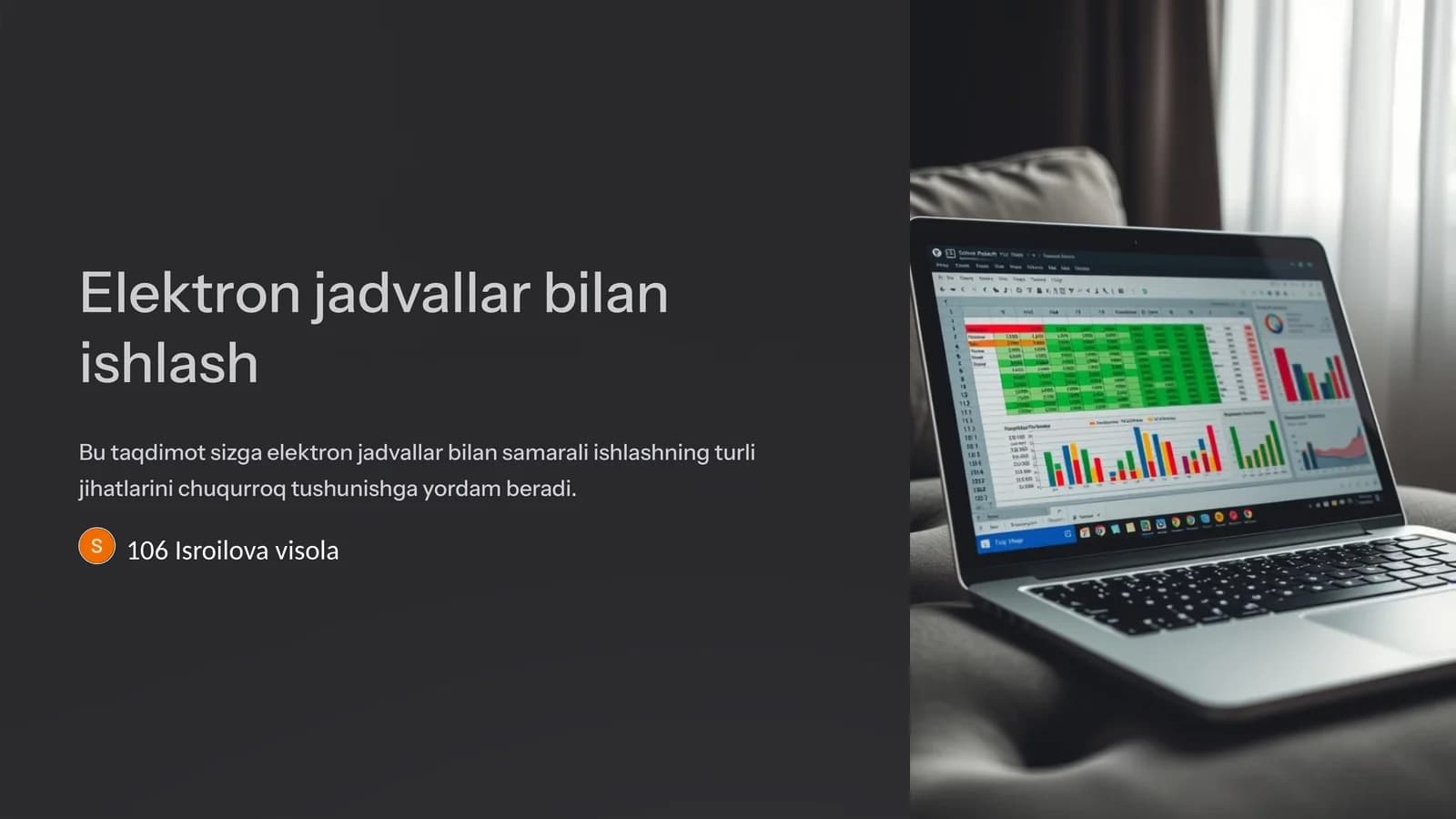 Elektron jadvallar bilan ishlash