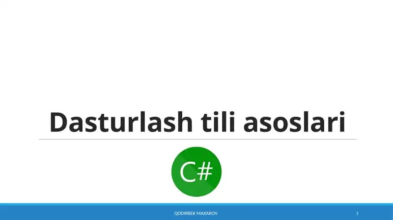 Dasturlash tili asoslari