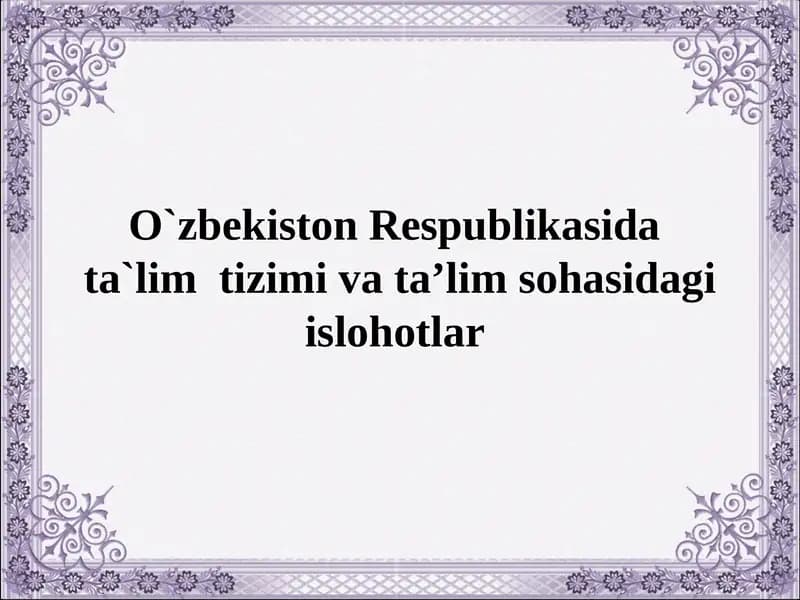 Maktabgacha Ta'lim