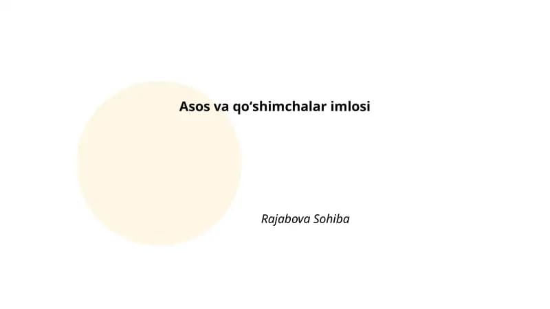 Asos va qoʻshimchalar imlosi