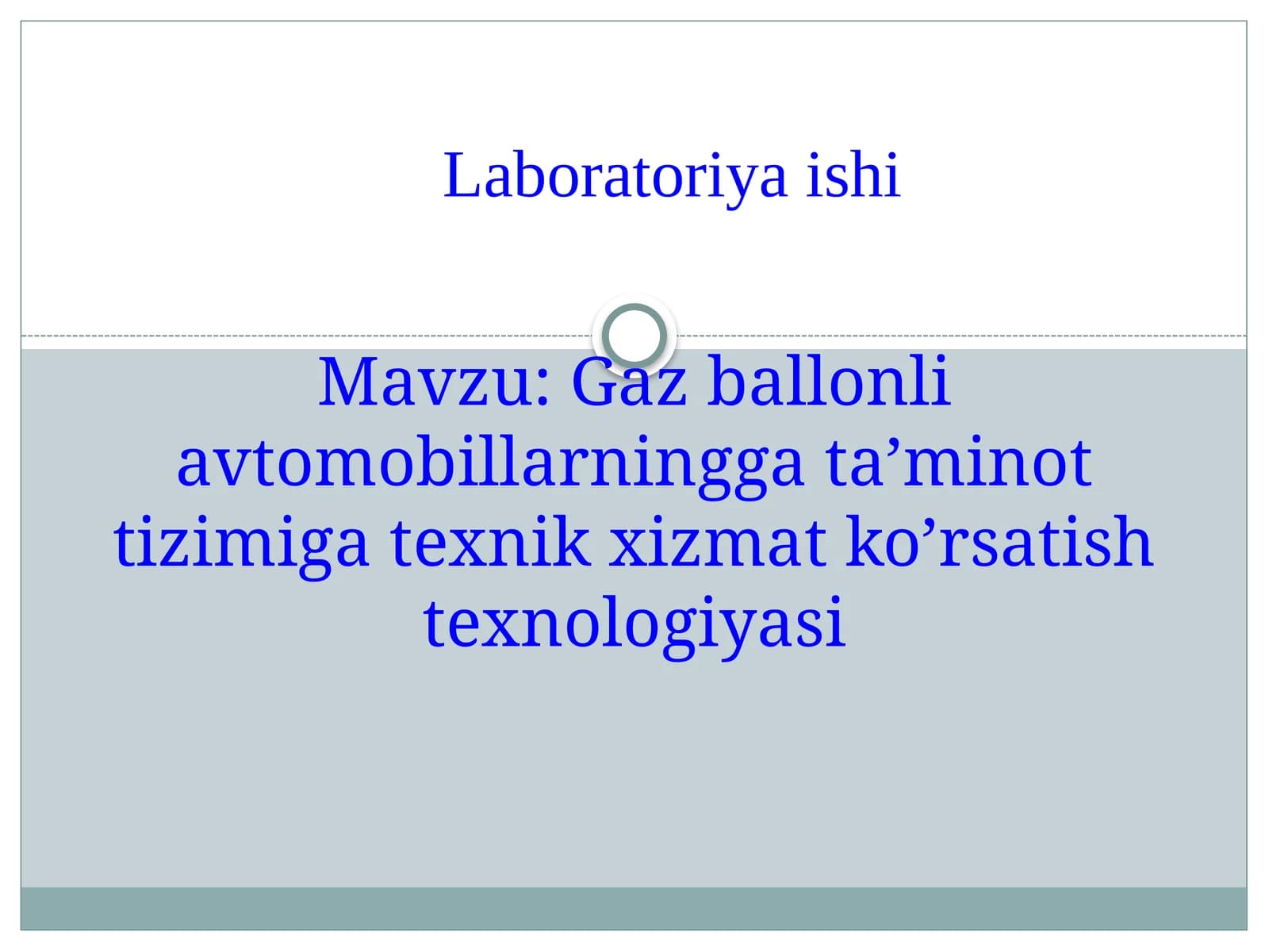 Gazballonli avtomobillarning gata’minot tizimi