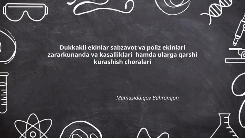 Integratsiyalashgan zararkunandalar bilan kurash (IPM) dukkakli, sabzavot va poliz ekinlari uchun