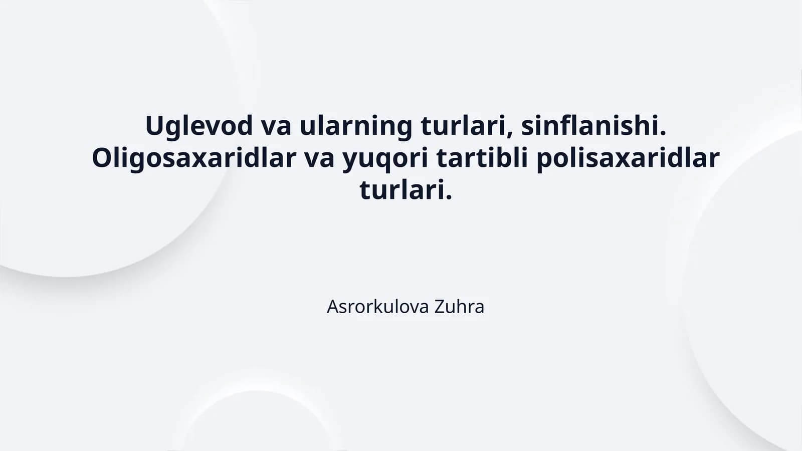 Uglevod va ularning turlari, sinflanishi. Oligosaxaridlar va yuqori tartibli polisaxaridlar turlari.