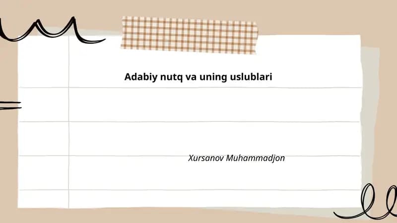 Adabiy nutq va uning uslublari