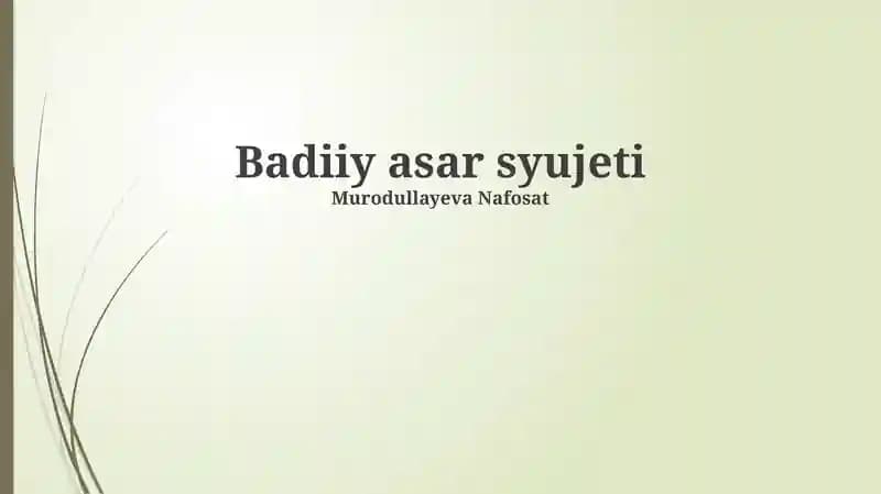 Badiiy asar syujeti