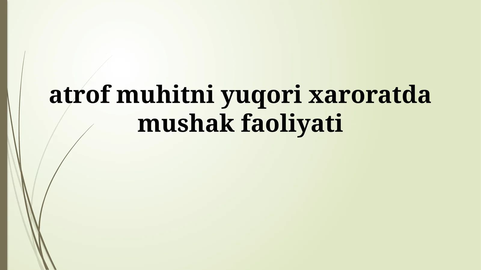 Issiqlik Stressiga Mushaklarning Javobi