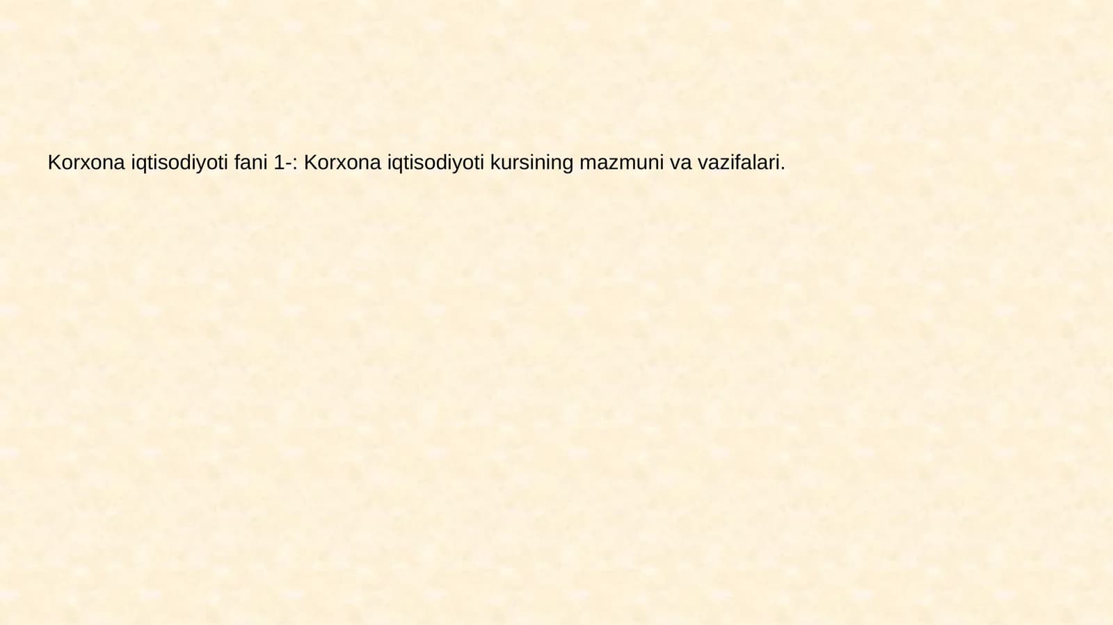 "Korxona iqtisodiyoti"