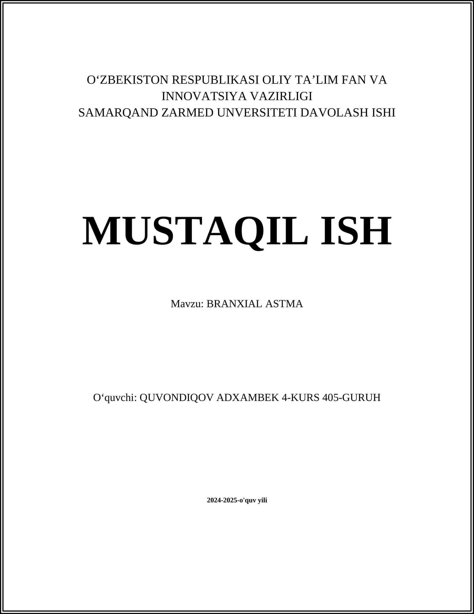 BRANXIAL ASTMA