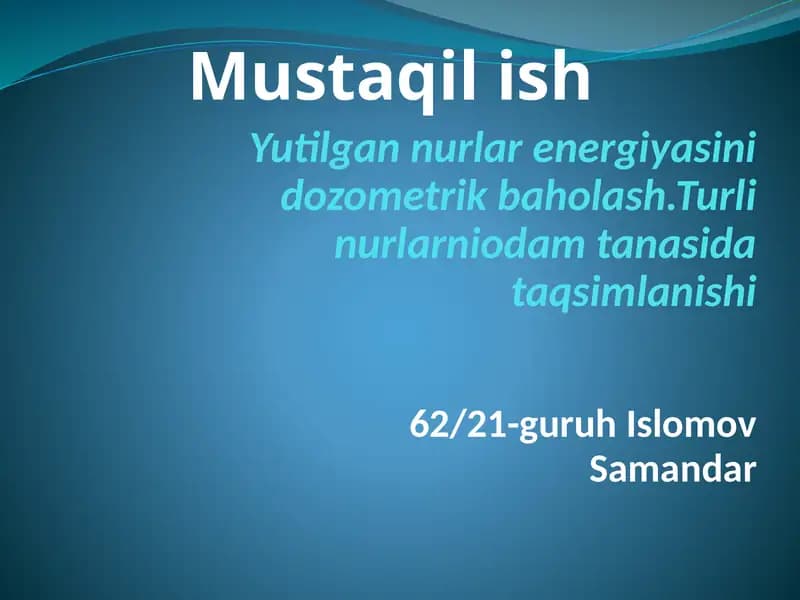 Nurlanishdozasi-ichki hamda tashqi yutilgan yoki nafas olayotganda radioaktiv moddalar