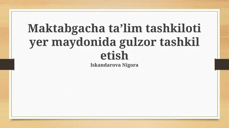 Gul bog'i va oʻsimliklarni tanlash