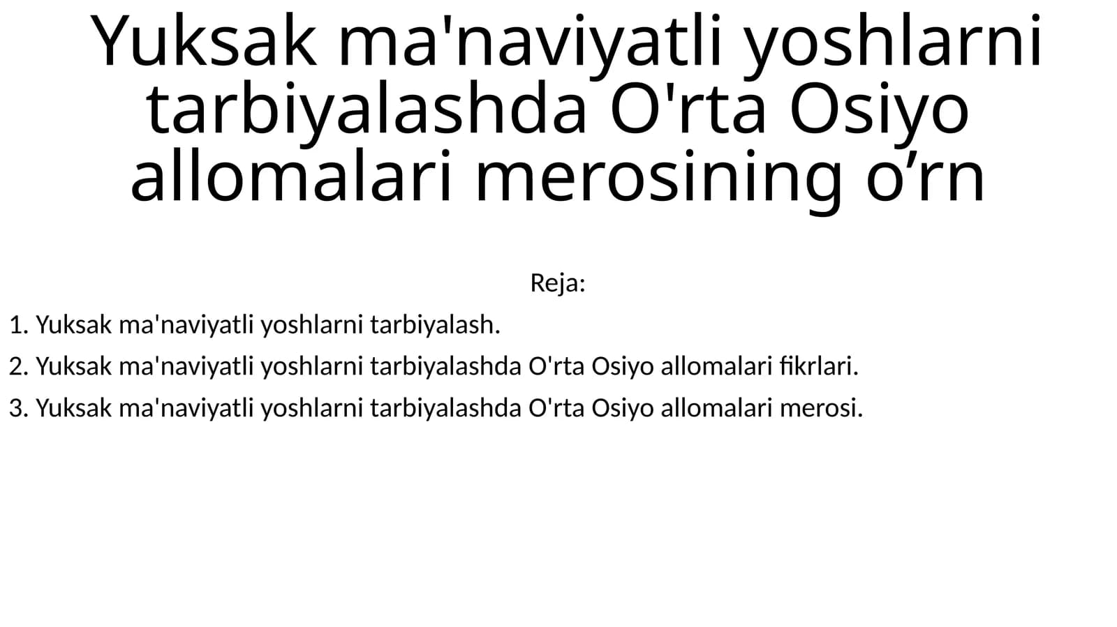 O'rta Osiyo allomalari merosi