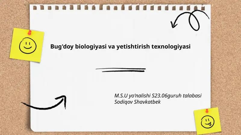 Bug'doy biologiyasi va yetishtirish texnologiyasi