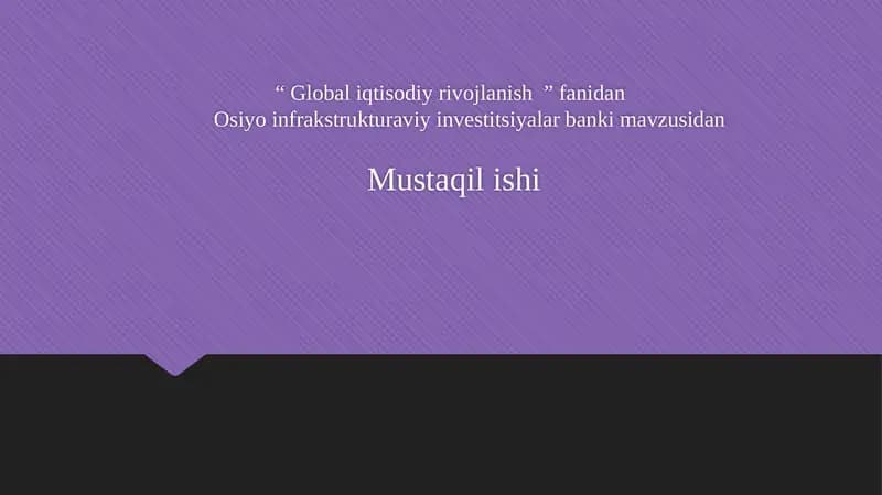 Osiyo Infratuzilma Investitsiyalar Banki