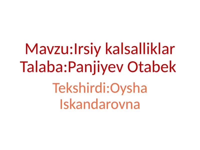 GEMOFILIYA KASALLIGI