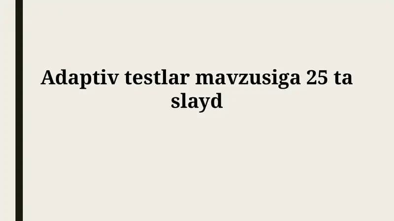 Moslashuvchan sinovlash algoritmlari