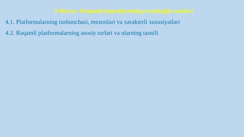 Raqamli iqtisodiyotda bulutli hisoblash, katta ma'lumotlar va buyumlar interneti texnologiyalari