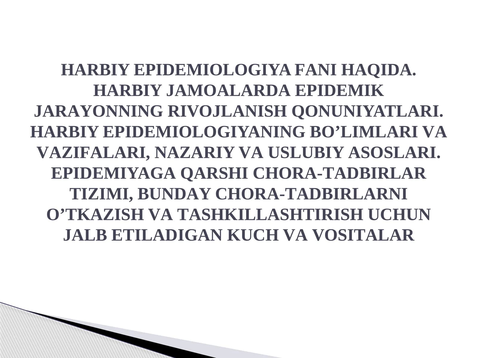 Harbiy Epidemiologiya Faniga Kirish