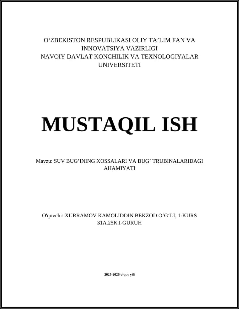 SUv bug’ining umumiy ta’riflari va xossalari