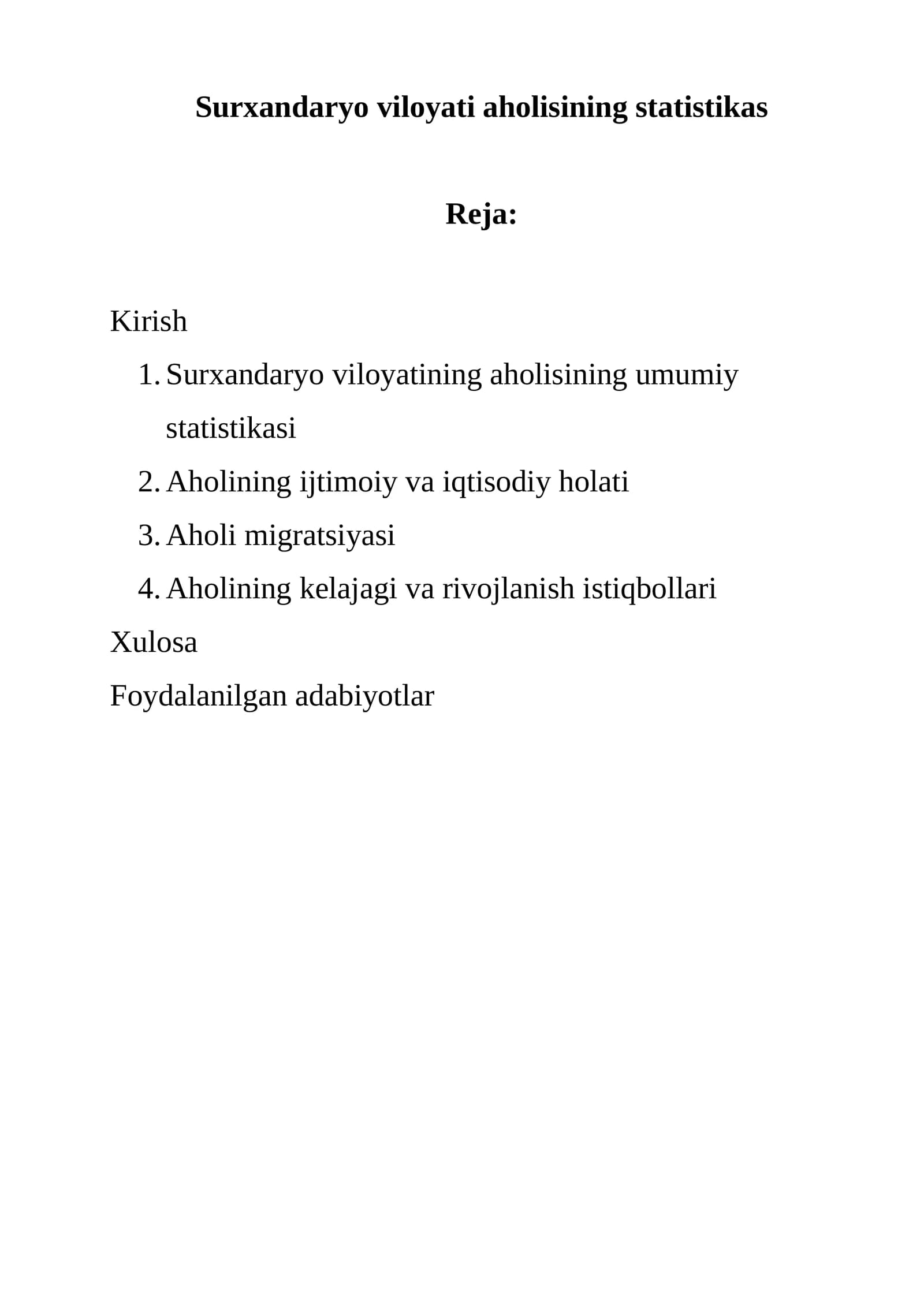 Surxandaryo viloyati aholisining statistikasi